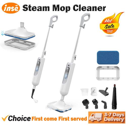 INSE Powerful Steam Mop 6 in 1 Scrubbing Steam Vac Mop High