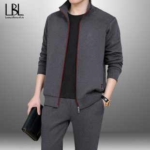 Mens Casual Tracksuits Sportswear Jackets + Pants Two Piece