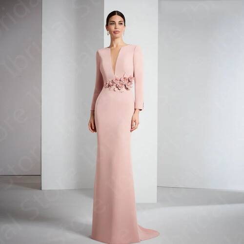 Classic Pale Pink Mother Gowns 2023 On Sale  of the Bride Dr