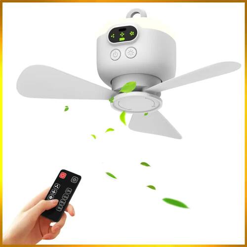 Portable Wireless Ceiling Fan Light Rechargeable Camping Fan