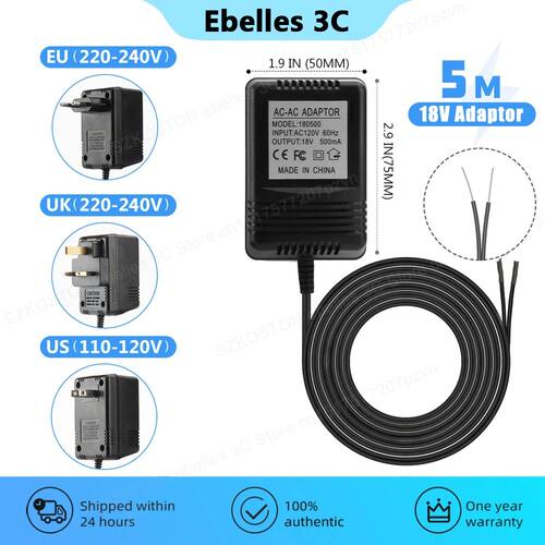 18V AC Transformer Charger for Ring Wifi Smart Video Doorbel