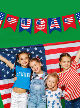 Cartoon USA National Flag July 4th Day Birthday Party Wall H