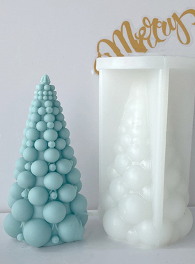 New Christmas Tree Silicone Candle Mold Handmade Bubble Chri