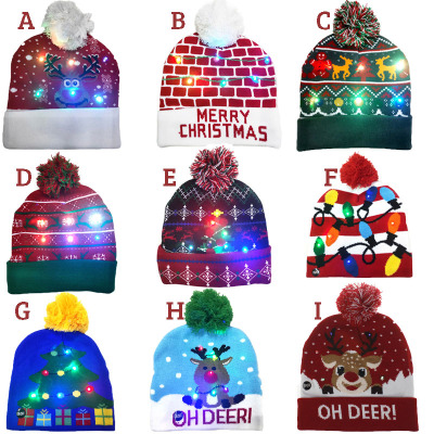 ON SALE! 2022 New Year LED Knitted Christmas Hat Beanie Ligh