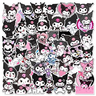 50Pcs Kawaii Anime Kuromi Stickers Skateboard Guitar Suitcas