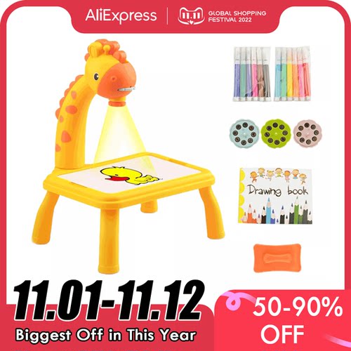 Kids Mini LED Drawing Projector DIY Art Drawing Board Table