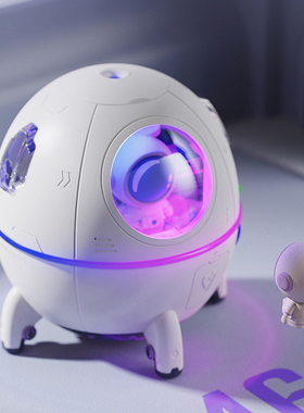 Space Capsule USB Mini Air Humidifier with Colorful Light As