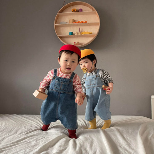 MILANCEL 2022 New Baby Overalls Toddler Girls Denim Jumpsuit