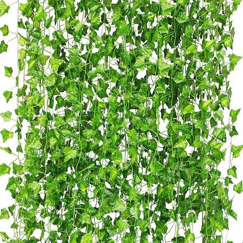 12pcs Leafs 2M Vine Leaves Ratten Hanging Ivy Fake Flowers W