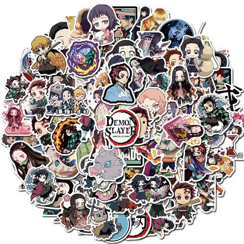 100pcs Demon Slayer Anime Stickers Waterproof Phone Case Cut
