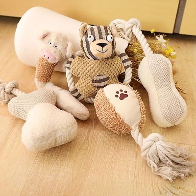 Pet Cotton Rope Toy Dog Sound  Molar Teeth Cleaner Bite-resi