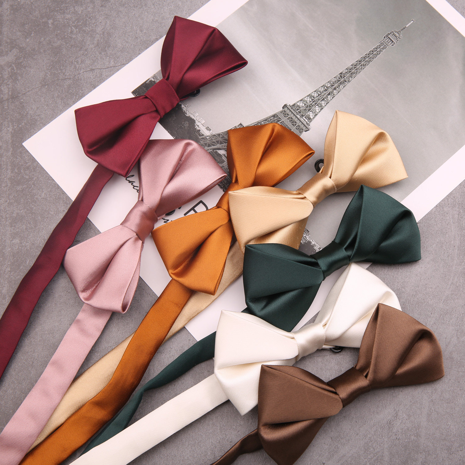 领结婚礼红色蝴蝶结 新郎结婚男士西装婚庆伴郎咖啡黑色白色香槟