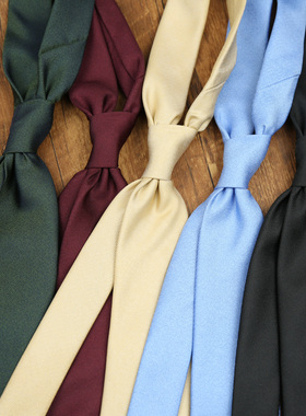 男士纯色简约正装商务8CM上班休闲百搭款灰色韩版领带英伦酒红色