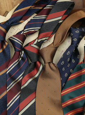 意式复古提花酒红咖啡绿色英伦结婚新郎商务正装8CM手打男士领带