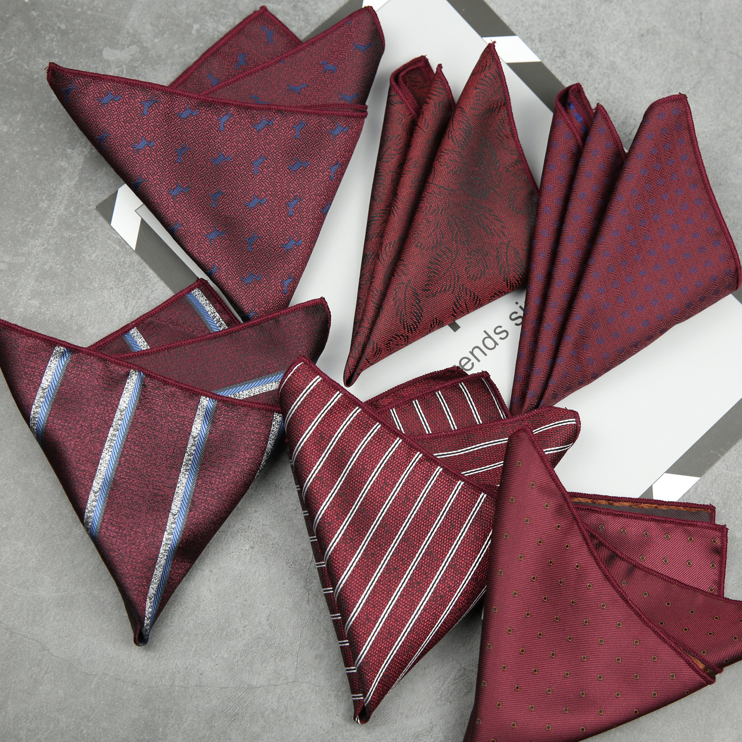 结婚涤纶丝提花男士西装口袋巾