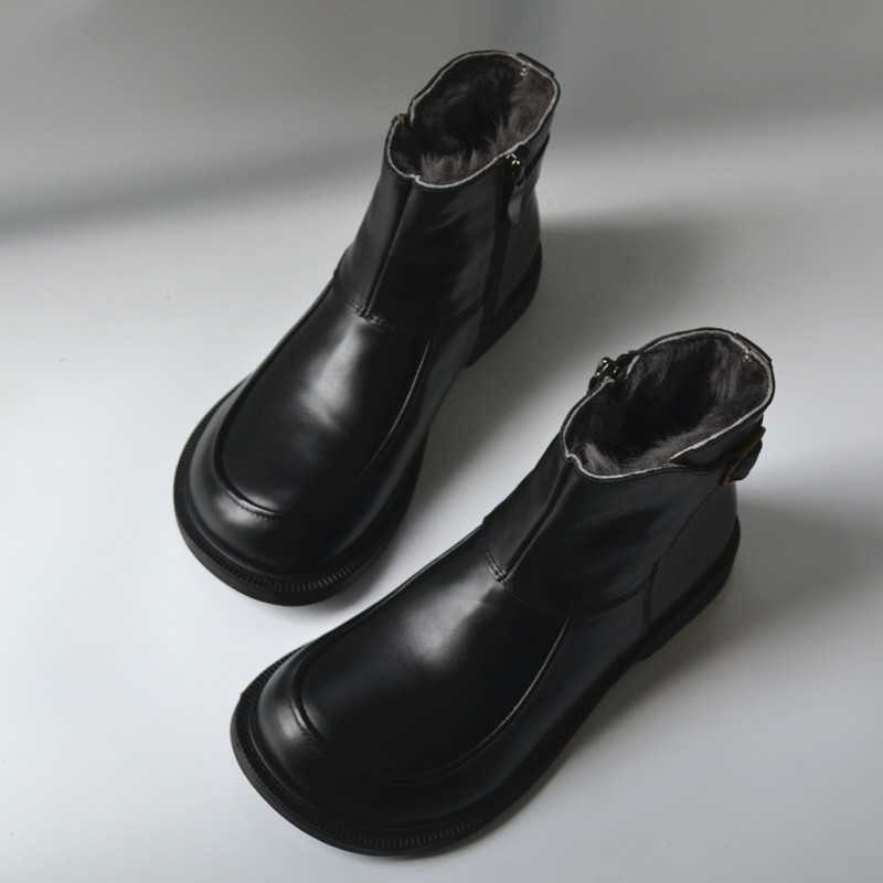 男女同款皮雪地靴保暖棉鞋