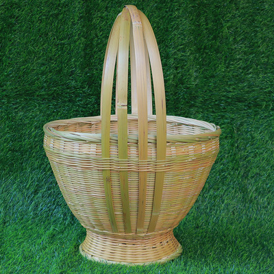 老式编织竹竹制品大全购物篮
