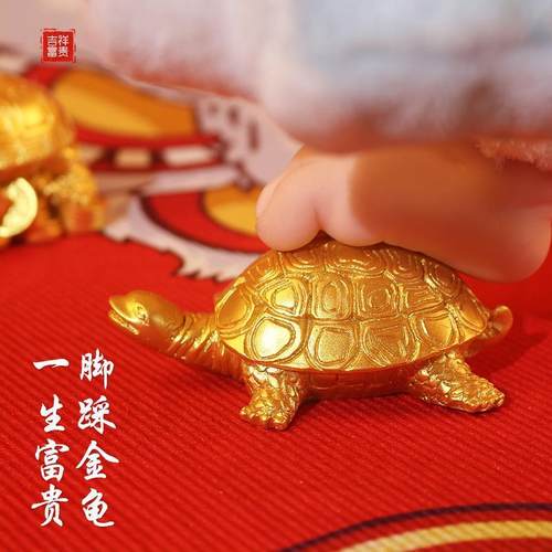 抓周乌龟一周岁纪念宝宝踩金龟千年铜龟中式纯手工艺抓周生日摆件