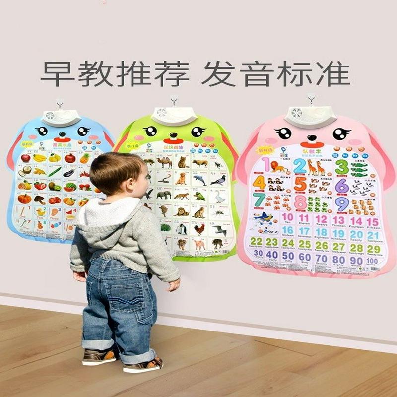 宝宝启蒙有声挂图发声儿童早教识字语音数字认知拼音字母表墙贴