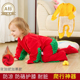 宝宝拖地爬爬服婴儿防脏连体衣罩衣擦地板爬行服护膝春秋冬季 加绒
