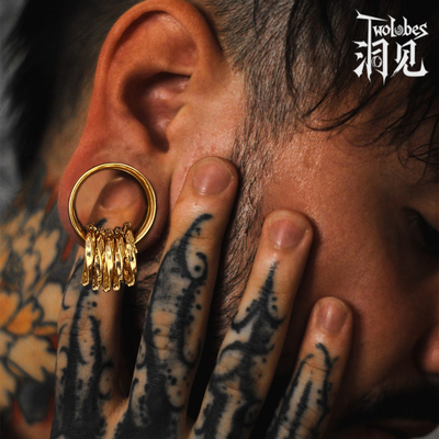 Twolobes钛钢复古耳扩5环耳钉