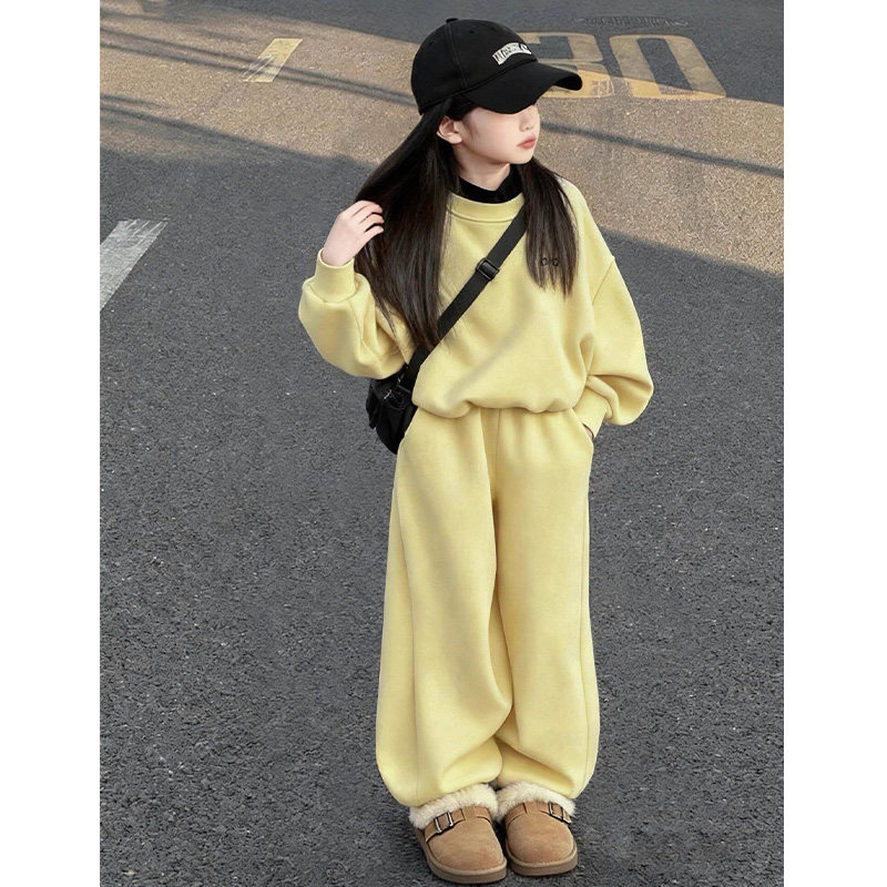 品牌正品女童卫衣套装春秋款2026新款中大儿童运动春装韩系两件套