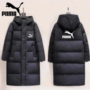 冬季 品牌正品 2025新款 羽绒服女款 白鸭绒情侣保暖外套男 黑色中长款