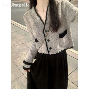 开衫 小香风短款 毛衣女2025春秋装 新款 外套上衣 品牌正品 针织衫 法式