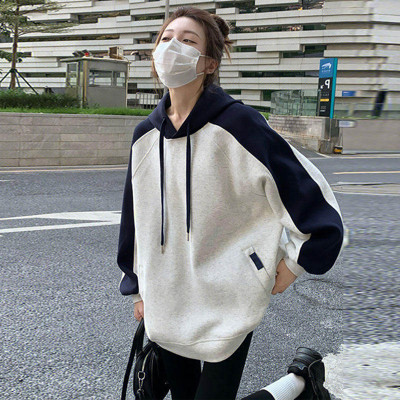 折扣专区卫衣女士春秋款2026新款爆款连帽外套美式宽松慵懒风上衣
