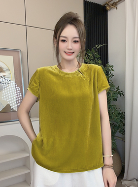 【珍珍休闲】夏季纯色百搭时尚显瘦气质新中式国风上衣S-15066