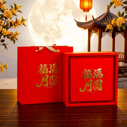 手提提2斤大月饼包装盒中秋礼盒