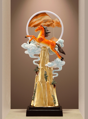 马到成功流沙画摆件入户玄关客厅办公室招财轻奢装饰乔迁开业礼物