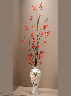 入户玄关竖高细长陶瓷花瓶摆件客厅插花电视柜壁龛高档花艺装饰品