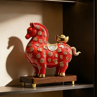 百福马上有钱马摆件客厅电视柜壁龛艺术装饰品高级感乔迁开业礼物