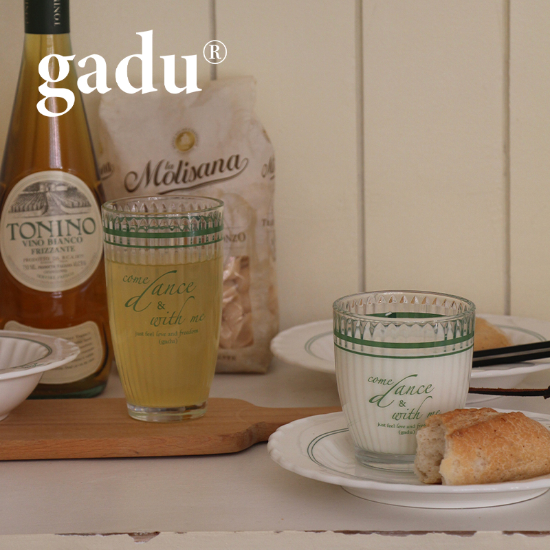 gadu 原创dance系列耐高温印花玻璃杯钢化玻璃热水咖啡杯果汁杯