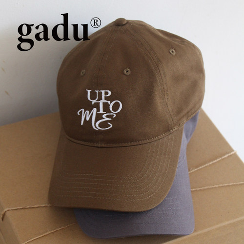 gadu 原创设计刺绣秋冬配色鸭舌帽软顶大头围显脸小棒球帽