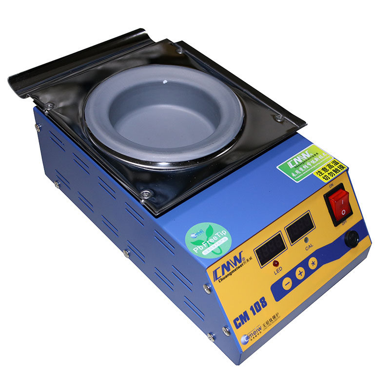 创美威无铅纯钛熔锡炉 cm-108 圆形恒温数显 500w 100*40锡炉
