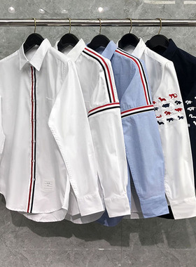 tb长袖衬衫2025秋季新款气质帅气衬衣男士宽松潮牌韩版翻领外套潮