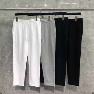 TB卫裤男士夏季休闲运动潮牌珠地布阔腿春秋装男女同款直筒长裤子