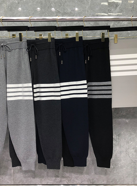 tb针织束脚裤秋冬保暖宽松羊毛裤子松紧男女情侣款羊绒萝卜裤卫裤