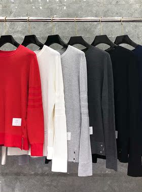 tb毛衣男士秋冬新款韩版潮牌灰色圆领针织羊毛打底修身情侣装上衣