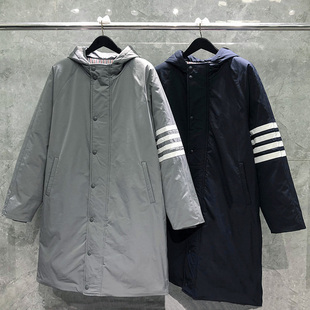 tb羽绒服四条杠男女同款连帽中长款冬季加厚保暖防风大衣外套潮牌