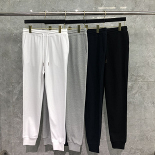 tb卫裤男士珠地布宽松运动束脚裤网红休闲裤男女同款九分长裤子潮