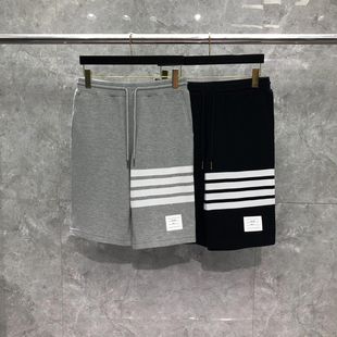 TB色织短裤男女款宽松夏珠地棉外穿休闲运动潮牌四条杠卫裤五分裤