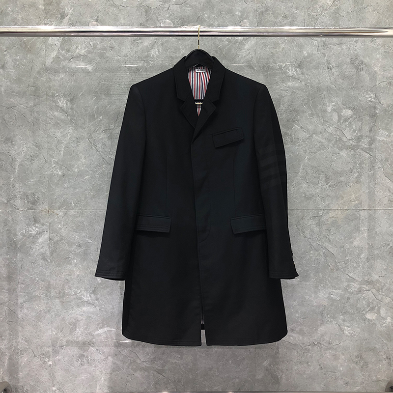 tb外套男士职业黑色风衣时尚西服