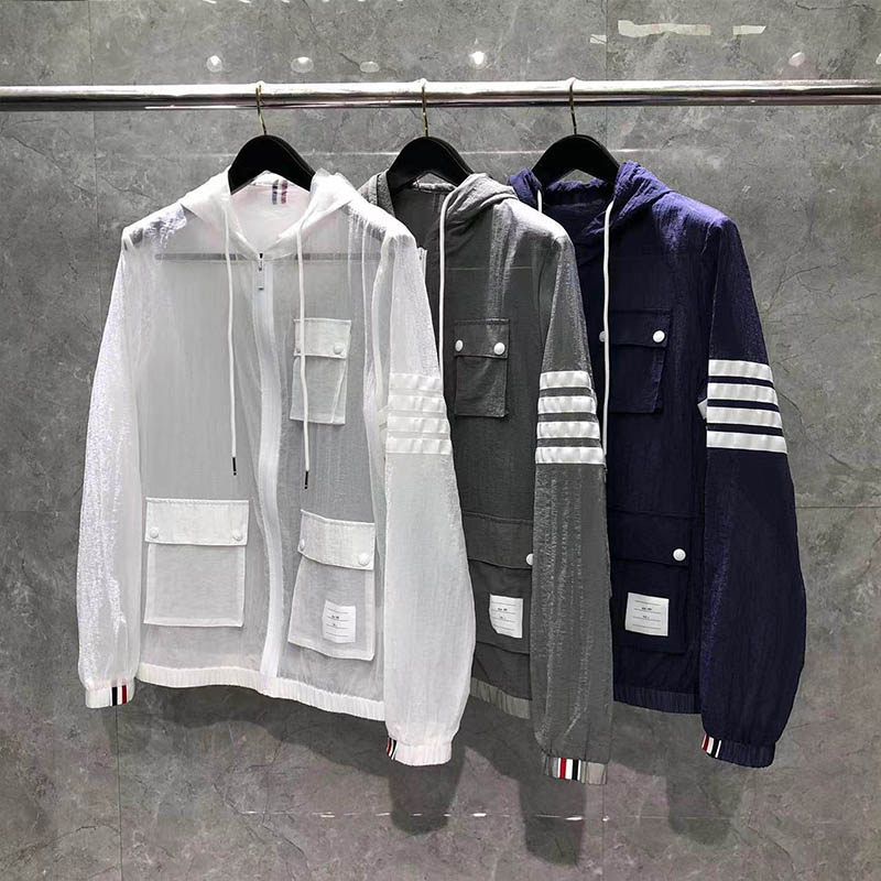 TB四条杠连帽超薄防晒服夹克外套