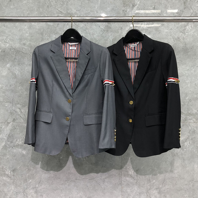 TB黑色西装外套女装双袖织带高级感设计感小众时尚气质职业西服潮