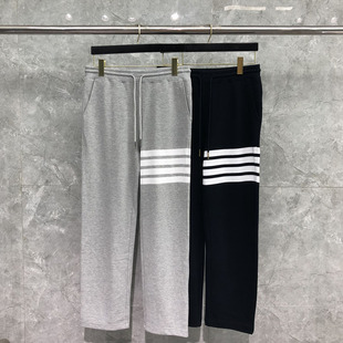 TB休闲长裤男女同款垂感宽松运动裤子直筒裤潮牌夏季男士纯棉卫裤