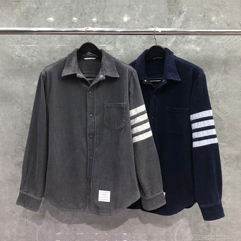 tb男士工装夹克潮流休闲春秋季宽松外套男女款秋装灯芯绒衬衫上衣