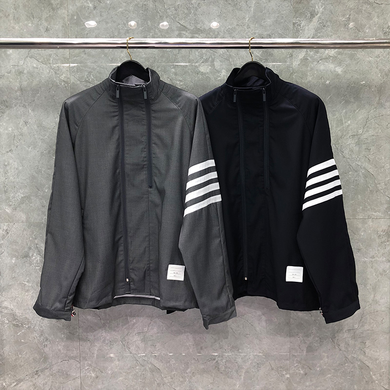 TB经典英伦风双四条杠连帽夹克